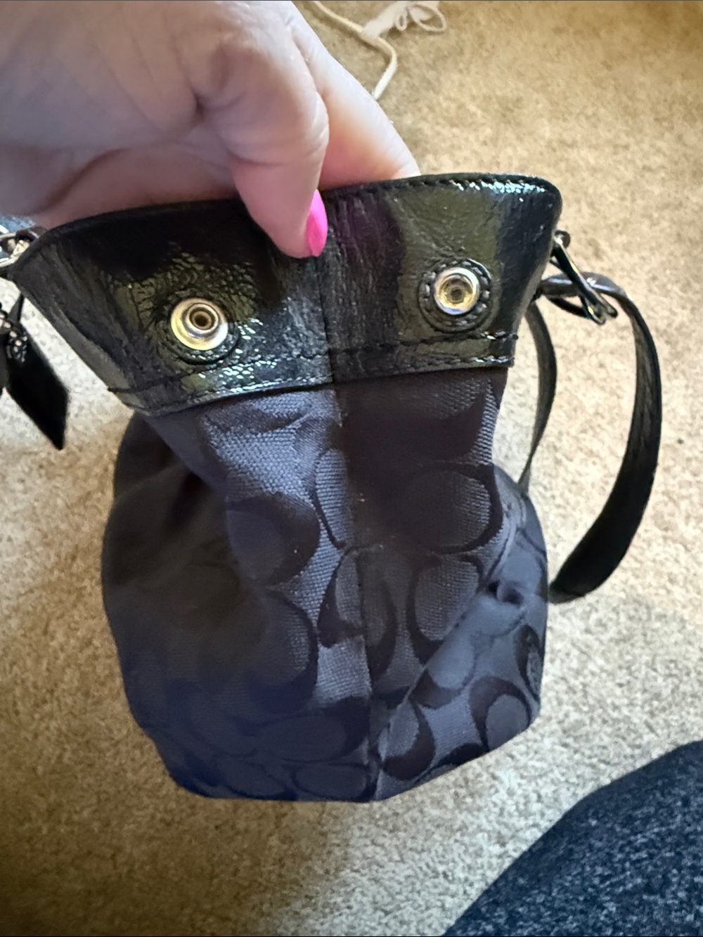 Coach Soho Pleated Signature Tote in Black - Gem